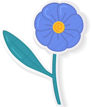 Blue Cornflower Stem