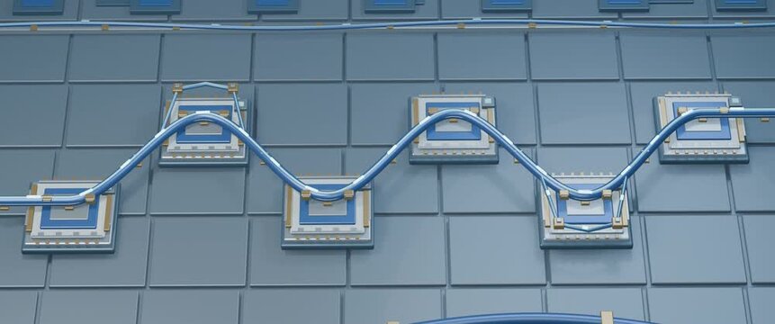 Serpentine AI accelerator cooling raceway across thermal stations