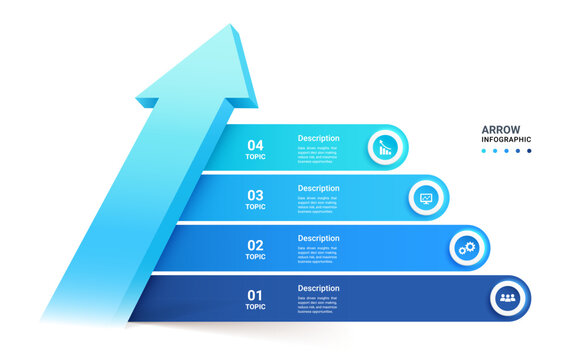 Infographic Staircase Step Business Growth timeline Step Arrow Process and Concepts for Success Diagram Background