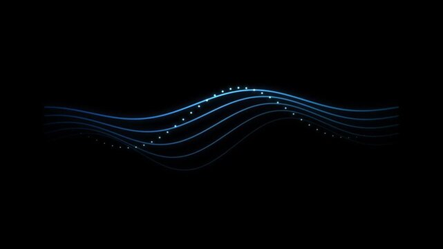 Glowing Blue Audio Waveform Sound Visualizer Motion Graphic Loop