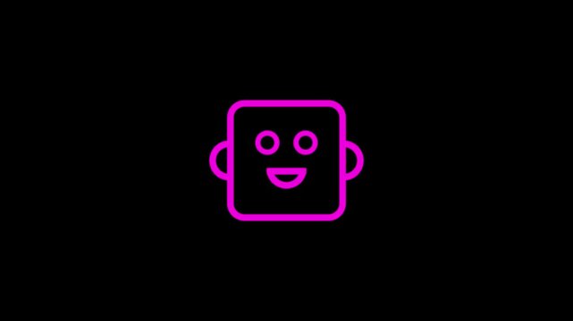 AI Smart Television Robot Face Outline Icon for Chatbot and Digital Communication