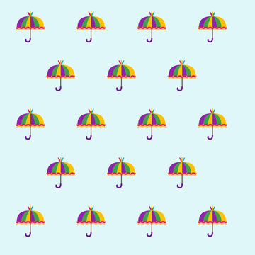 Ruffled second line parasol Mardi Gras repeat pattern
