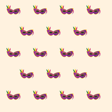 Venetian eye mask Mardi Gras repeat pattern