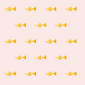 Brass trumpet Mardi Gras repeat pattern