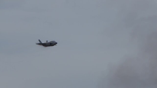 F-35 flying fast and touching the sound barrier