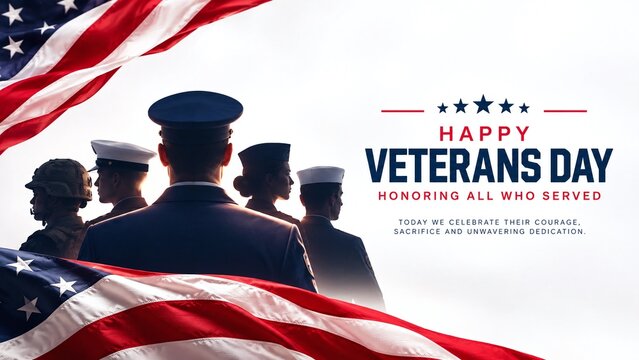 November 11 Veterans Day Tribute Honoring American Veterans and Military Service Heroes