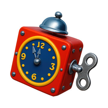 PNG Vintage wind-up alarm clock