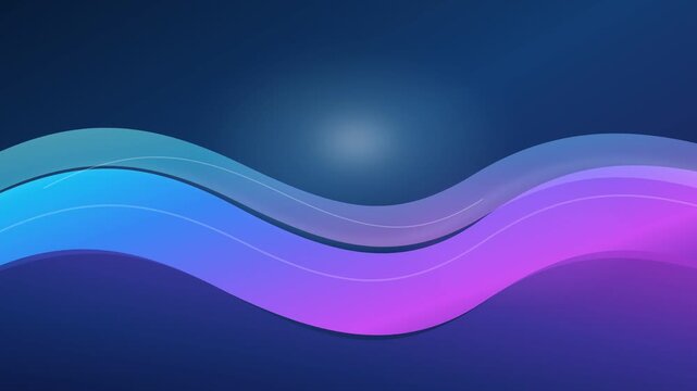Abstract flowing blue and purple wave background, modern smooth line motion loop, dynamic gradient backdrop for video presentations