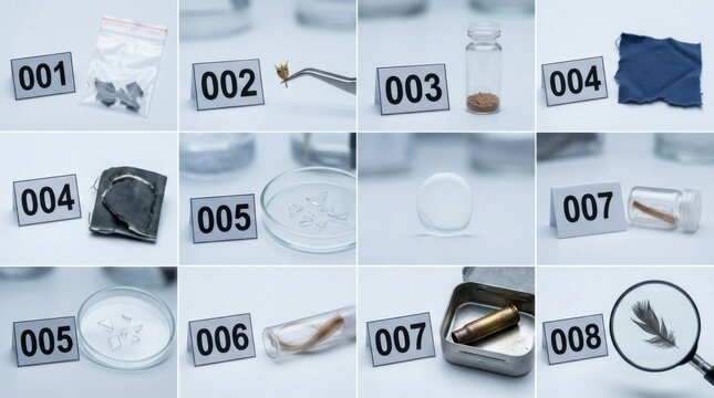 Forensic Evidence Collection Crime Scene Investigation Kit with Magnifying Glass Bullet Vials and Samples