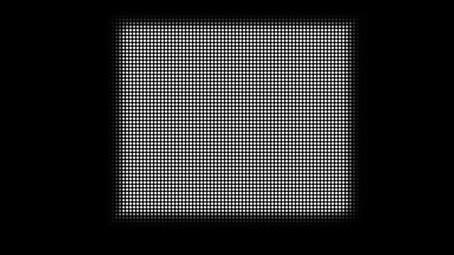 Abstract white halftone light rectangle on black background