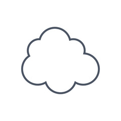 Fototapeta premium Minimalist Cloud Line Icon, Simple Weather Outline Vector, Flat Storage Computing Symbol
