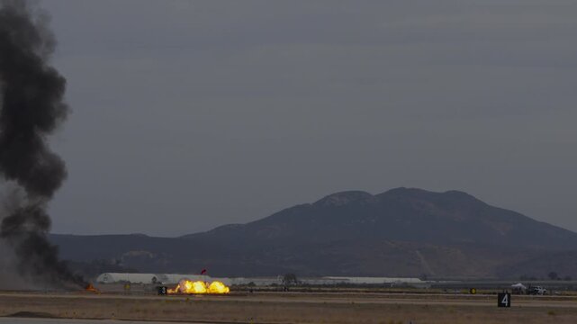 Large fireball explosion set off during military demonstration