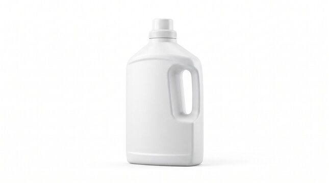 Blank White Plastic Detergent Jug Mockup for Household Cleaning Product Branding and Packaging Design Presentation