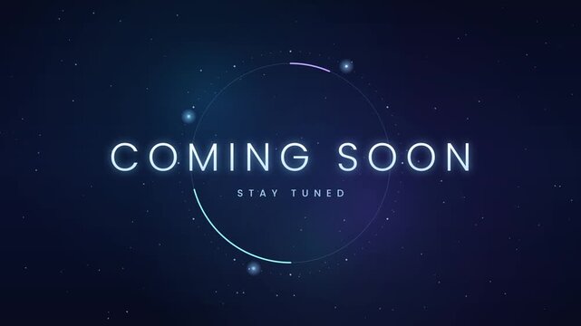 Coming soon intro animation background for upcoming event teaser and launch announcement