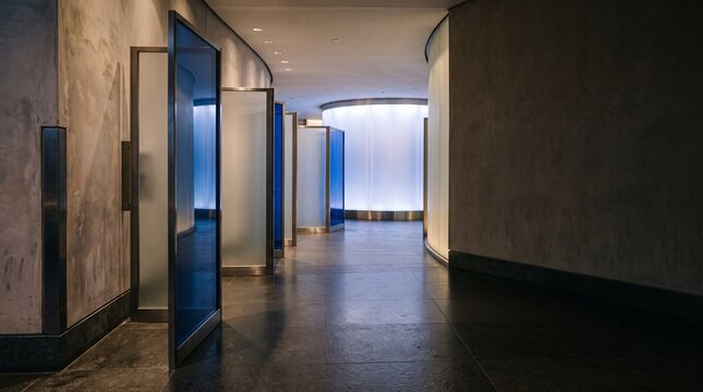 Protected core beyond a staggered security passage