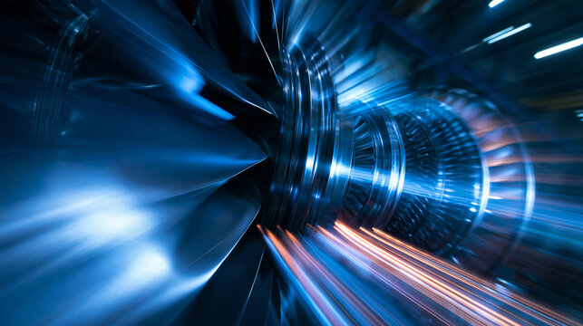 Industrial Turbine Engine Rotor in High Speed Motion