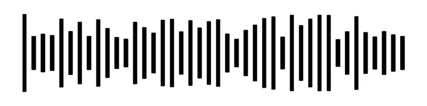Black dotted sound wave made of round dots, modern music and voice tech design
