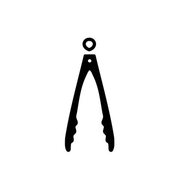Kitchen cooking tongs icon vector illustration