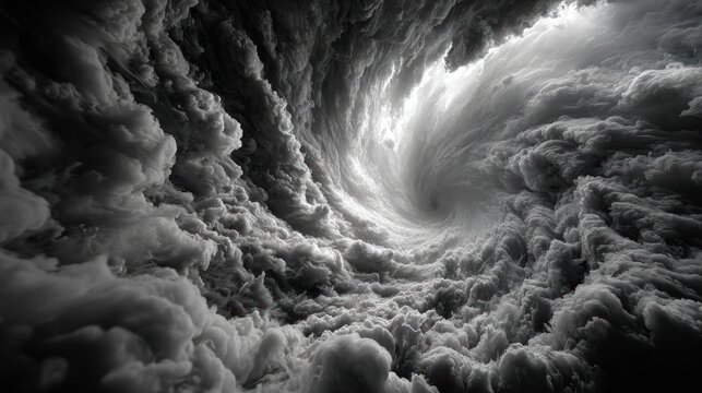 Dramatic stormy clouds swirling together.