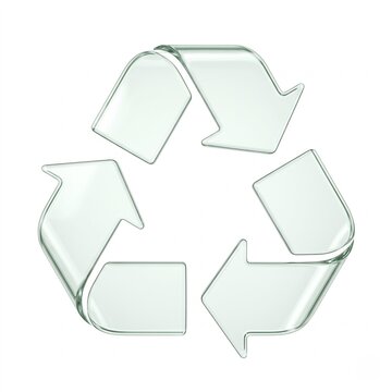 recycled plastic recycling symbol isolated on white representing sustainability waste recovery circular economy and environmental advertising