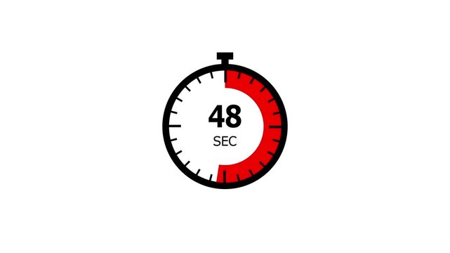 48 Sec clock icon animation. 48 Second animation on black background and creating a stunning 4k animation.