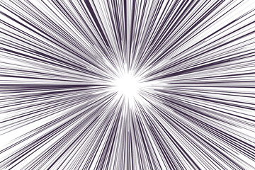 Fototapeta premium Black speed lines dynamic anime background vector