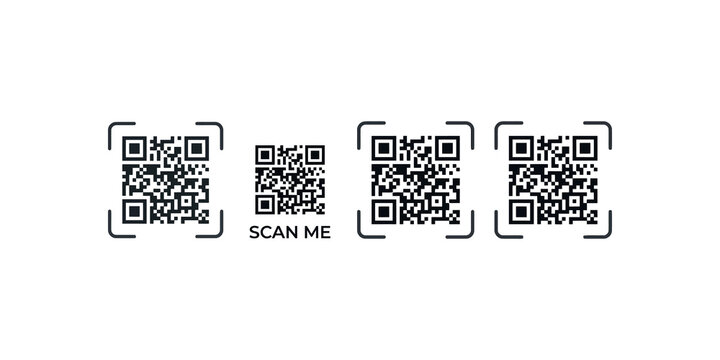 Scan me QR code icon vector illustration with fake QR pattern design, encrypted information symbol, and mobile scanning interface graphic.
