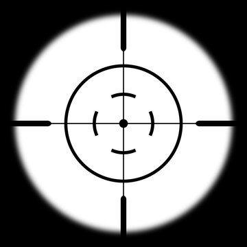 Concentric circle target crosshair overlay for tactical sniper scope viewfinder display
