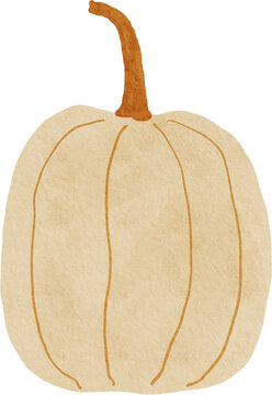 Watercolor Hand drawn Pumpkin. Autumn seamless pattern