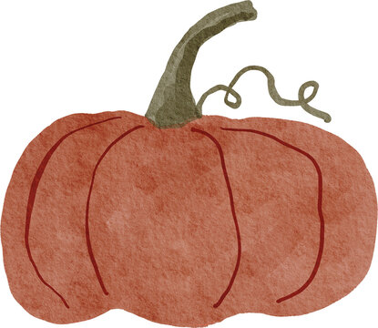 Watercolor Hand drawn Pumpkin. Autumn seamless pattern