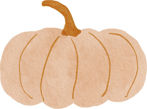 Watercolor Hand drawn Pumpkin. Autumn seamless pattern