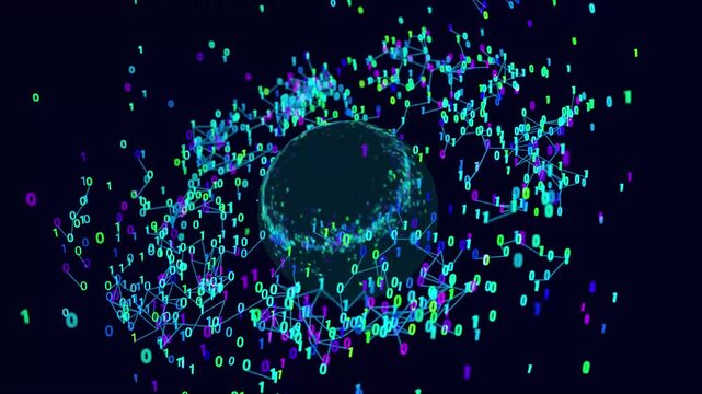 A looping 3D animation. An abstract animation on the topic of the technological process