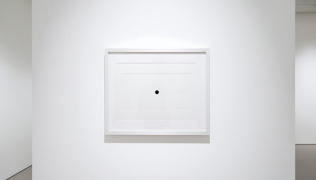 Minimalist empty picture frame on wall