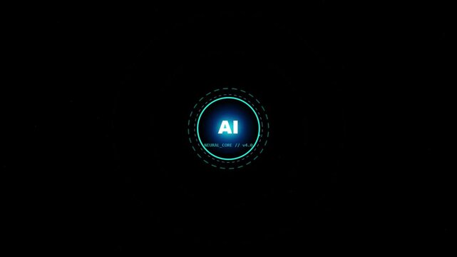 Artificial Intelligence AI Neural Core Ecosystem Network Connection Motion Graphic Loop