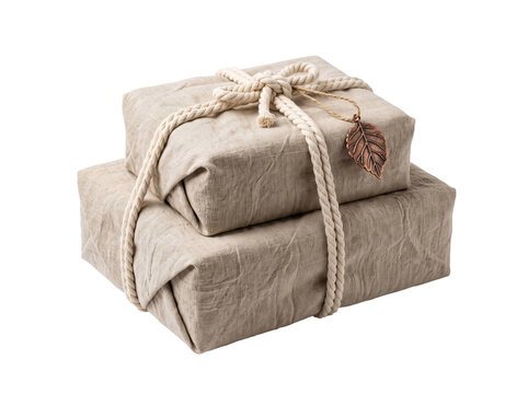 Rustic Linen Wrapped Gift Boxes