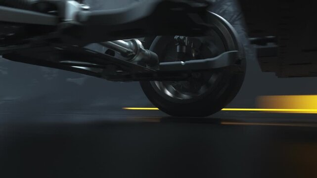 Electric car battery platform chassis driving fast
