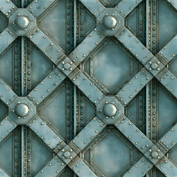 Textured Iron Lattice Bridges Seamless Pattern