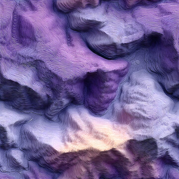 Detailed Lavender Topographic Bands Seamless Pattern