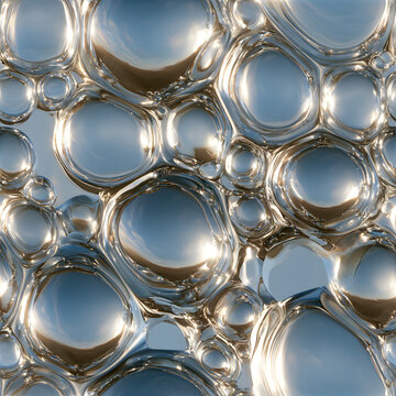 Textured Mercury Droplets Seamless Pattern