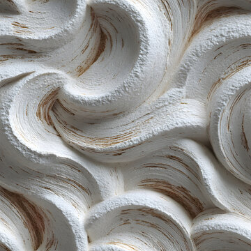 Detailed Plaster Brush Swirls Seamless Pattern