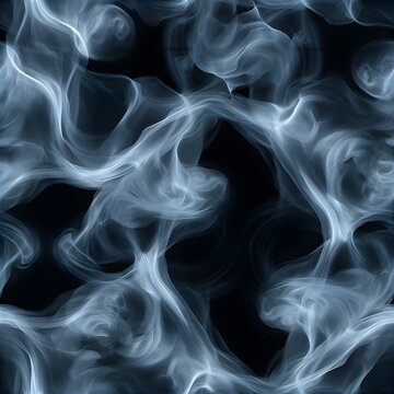 Textured Smoke Plume Curls Seamless Pattern