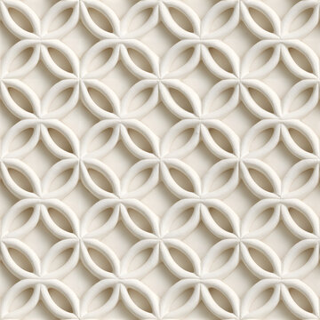 Textured White Ceramic Lattice Seamless Pattern