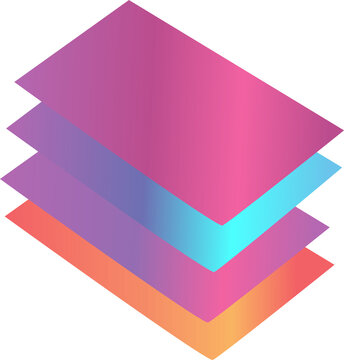 Abstract stacked rectangular layers with vibrant colorful gradients