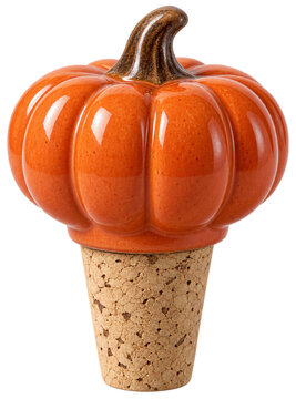 Pumpkin ceramic cork bottle stopper