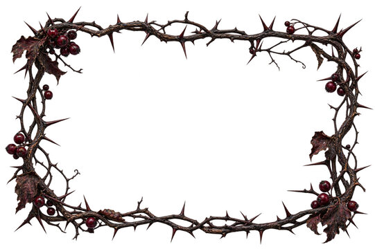Thorn and berry Halloween rectangle frame