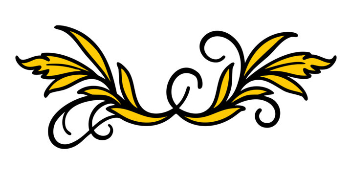 Decorative Floral Scrollwork Divider Element Vector Illustration
