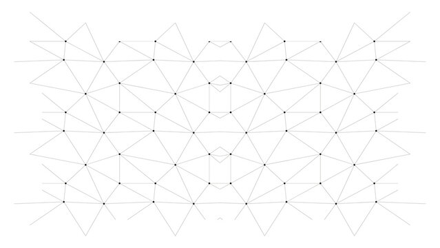 Geometric mesh vector pattern featuring intricate triangle wireframe network with black nodes and thin white lines