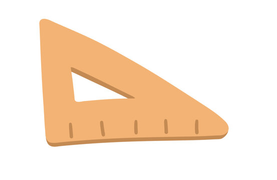 Triangle ruler for geometry and schoolwork. Vector illustration for education, math and classroom designs.