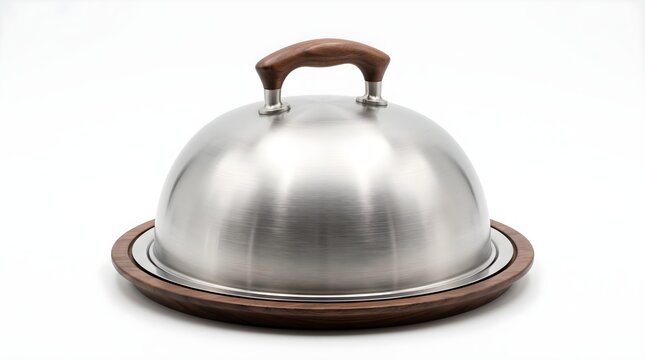 Serving dome on white background