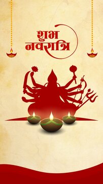 Navaratri Red Traditional Greeting Poster Story